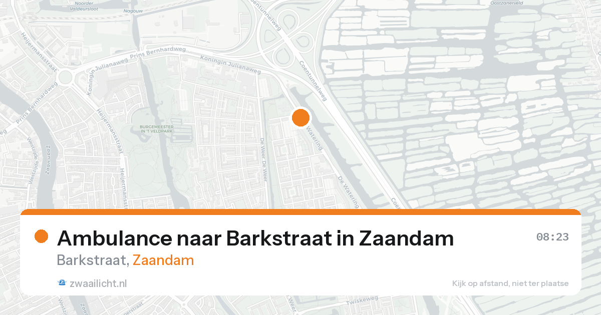 Ambulance naar Barkstraat in Zaandam — 18 aug 2026