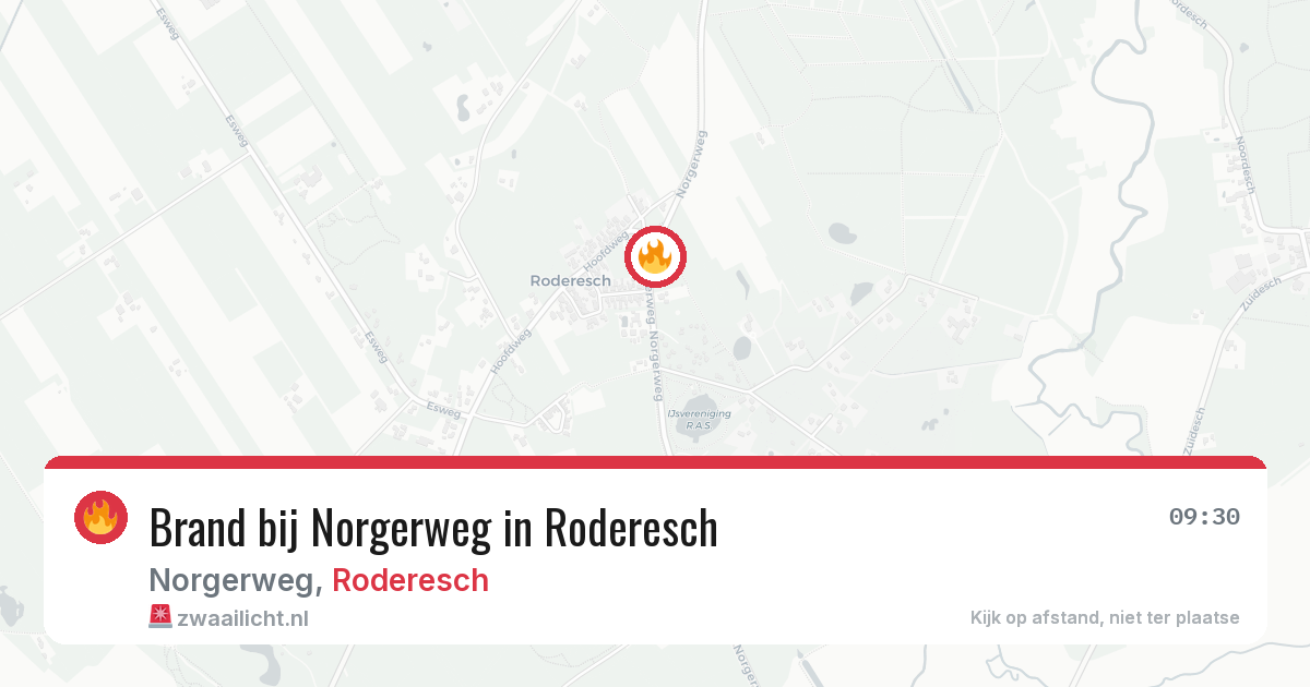 Brand bij Norgerweg in Roderesch — 23 mrt 2026