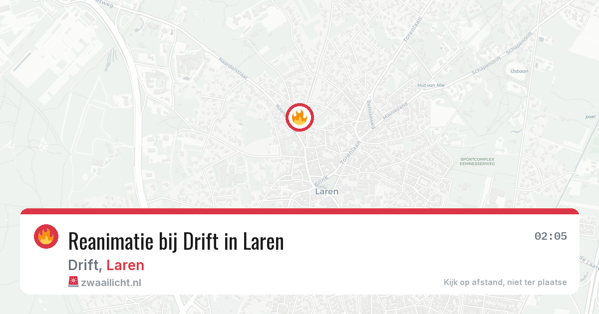 Reanimatie bij Drift in Laren — 7 aug 2026