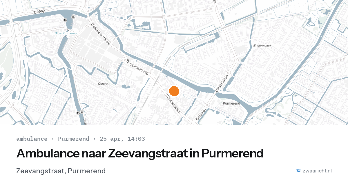 Ambulance naar Zeevangstraat in Purmerend — 25 apr 2026