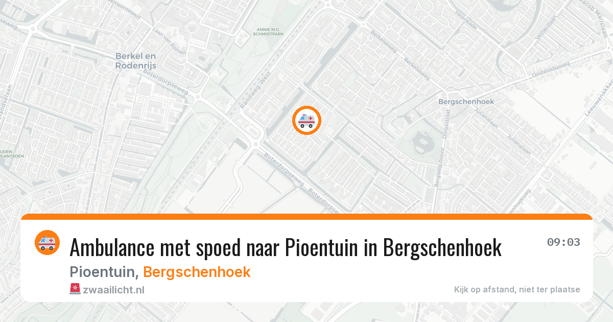 Ambulance met spoed naar Pioentuin in Bergschenhoek — 5 jul 2026