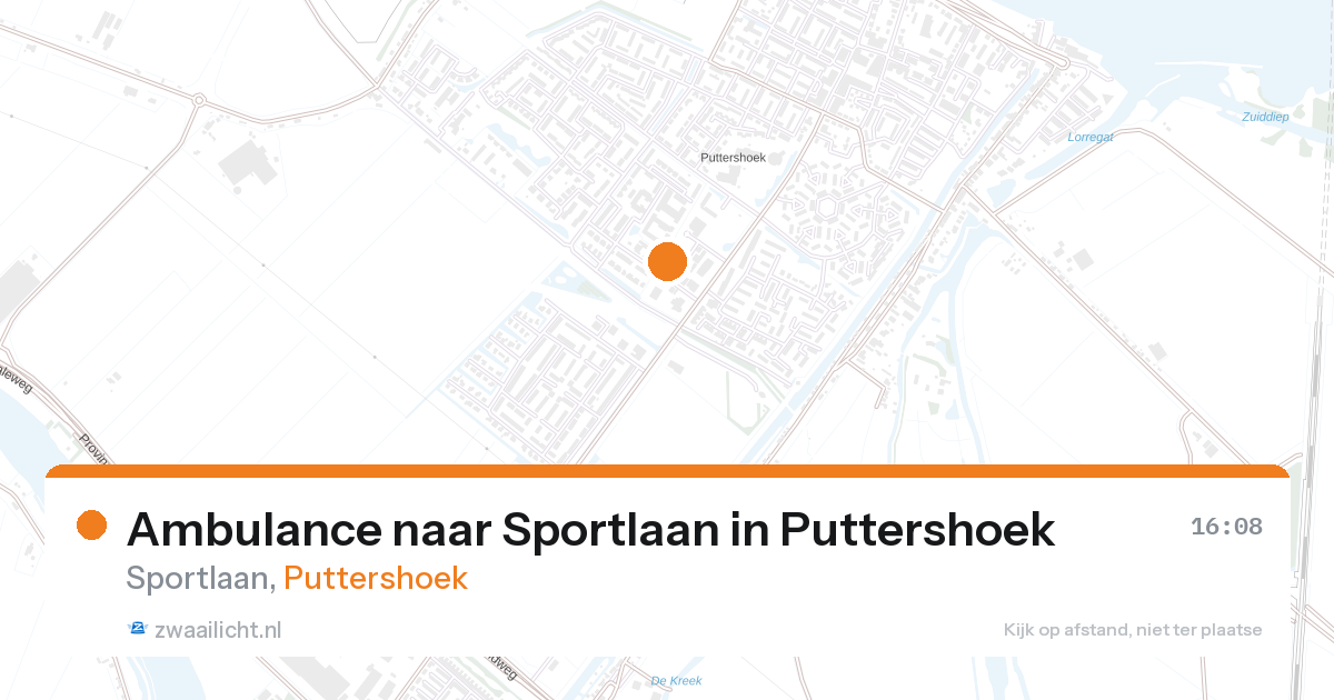 Ambulance naar Sportlaan in Puttershoek — 25 aug 2026