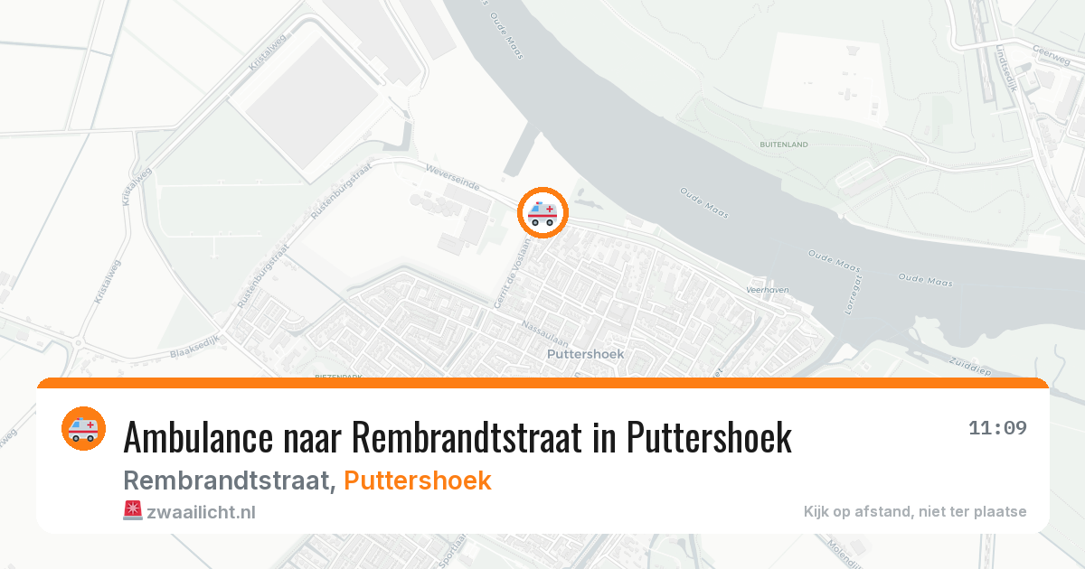 Ambulance naar Rembrandtstraat in Puttershoek — 26 jul 2026