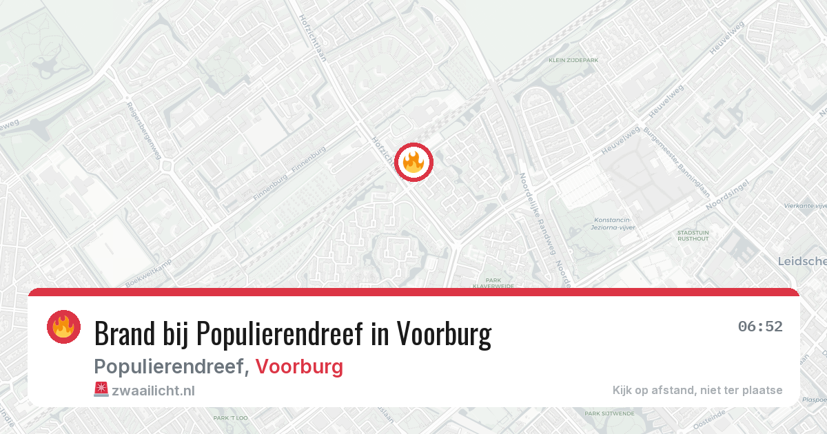 Brand bij Populierendreef in Voorburg — 7 aug 2026
