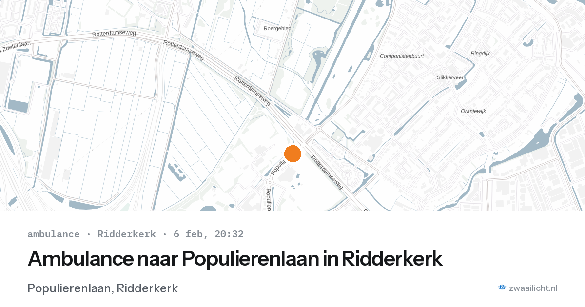 Ambulance naar Populierenlaan in Ridderkerk — 6 feb 2026