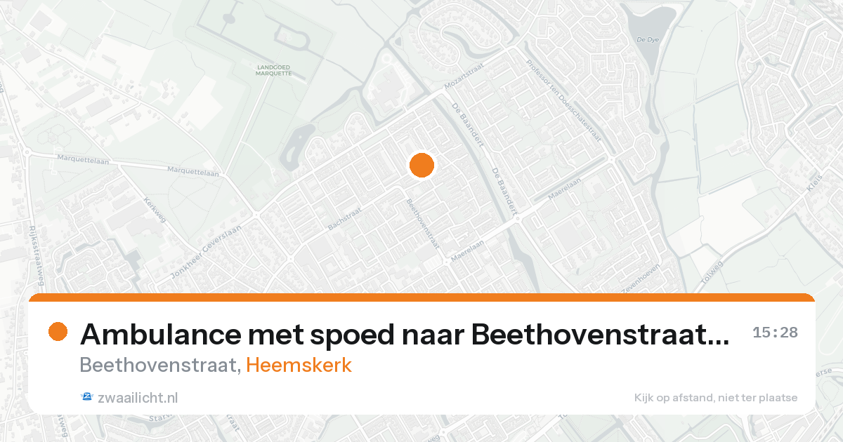 Ambulance met spoed naar Beethovenstraat in Heemskerk — 23 aug 2026