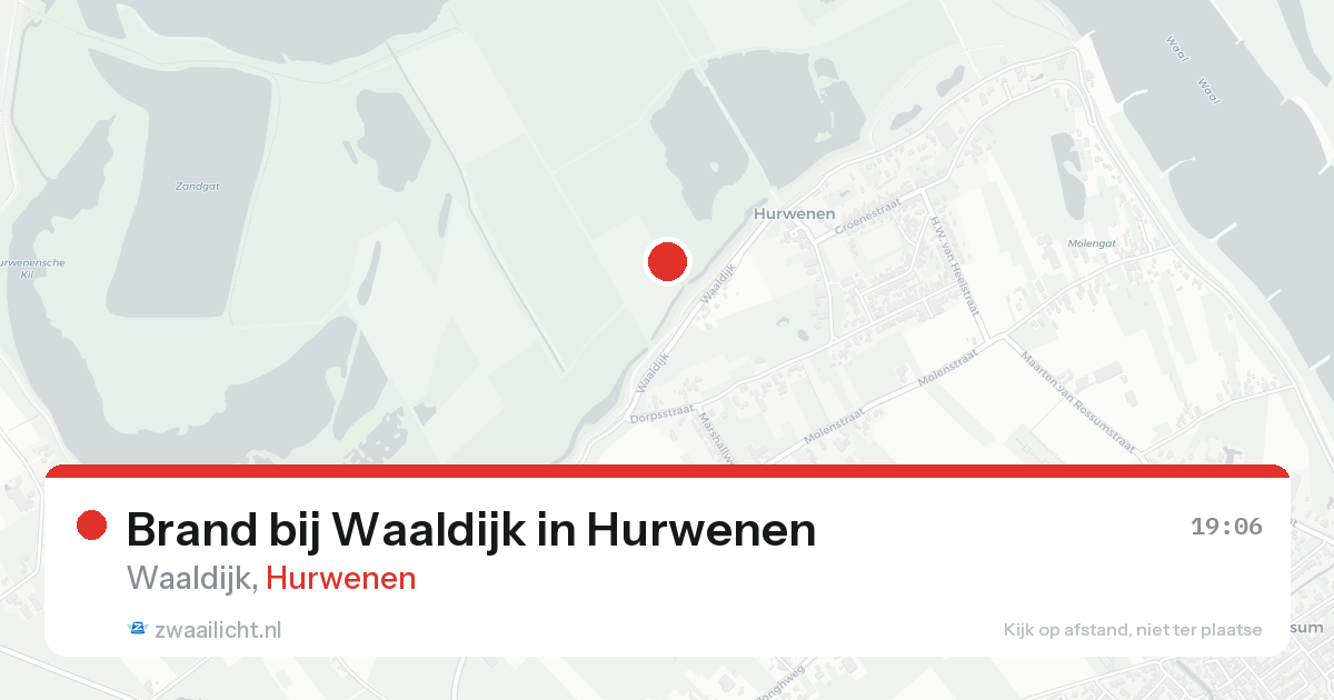 Brand bij Waaldijk in Hurwenen — 10 aug 2026