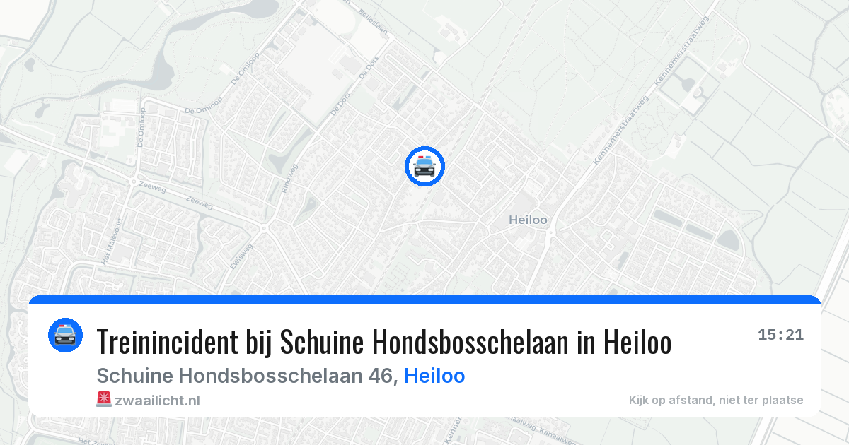 Treinincident bij Schuine Hondsbosschelaan in Heiloo — 21 mrt 2026