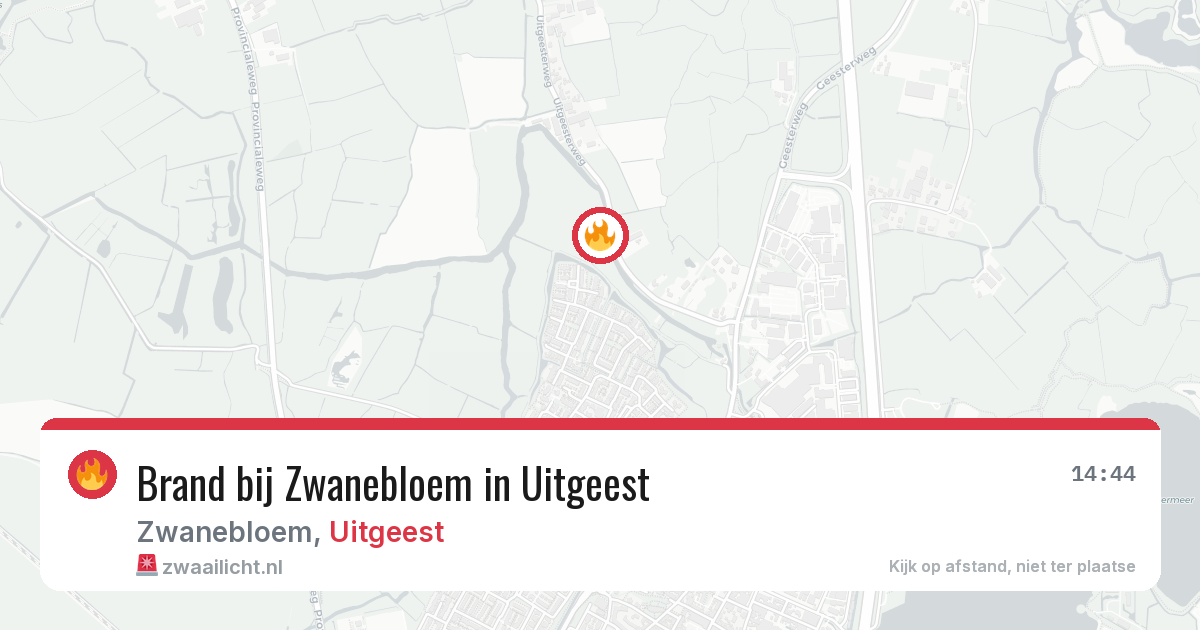 Brand bij Zwanebloem in Uitgeest — 18 mei 2026