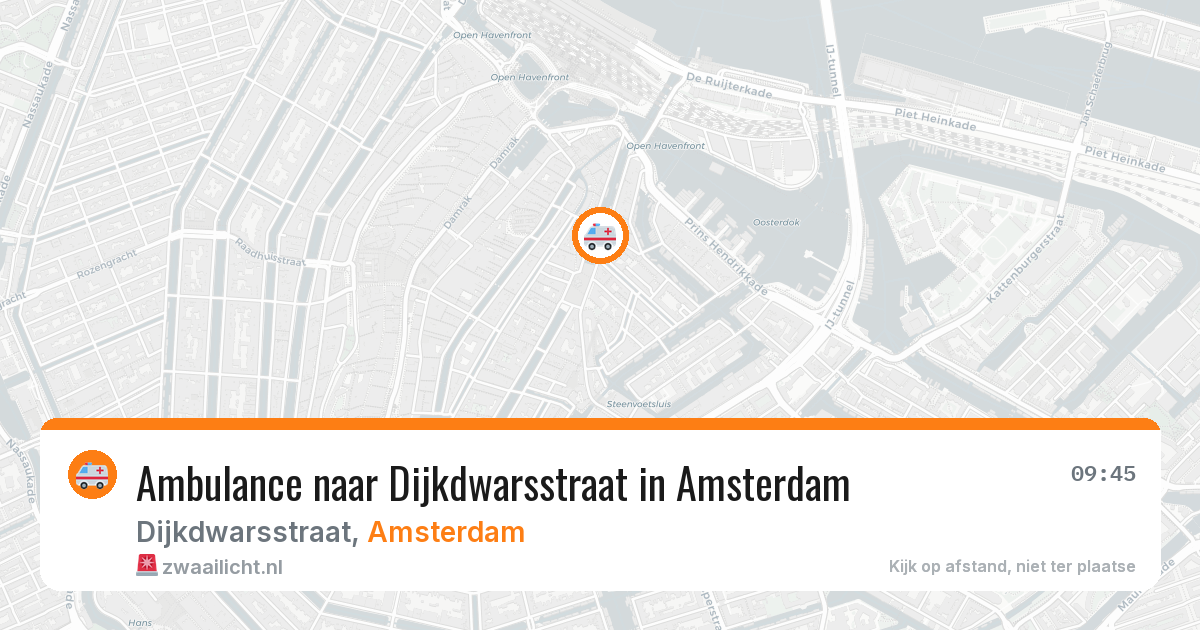 Ambulance naar Dijkdwarsstraat in Amsterdam — 13 aug 2026