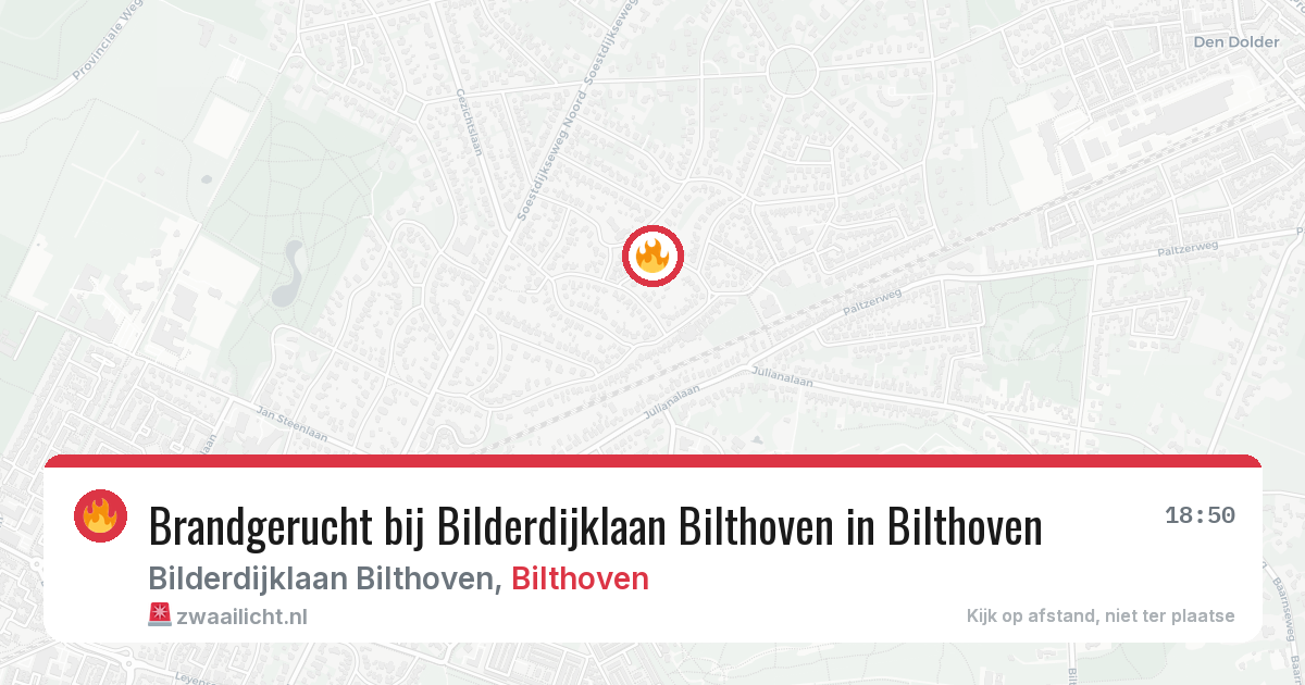 Brandgerucht bij Bilderdijklaan Bilthoven in Bilthoven — 23 apr 2026
