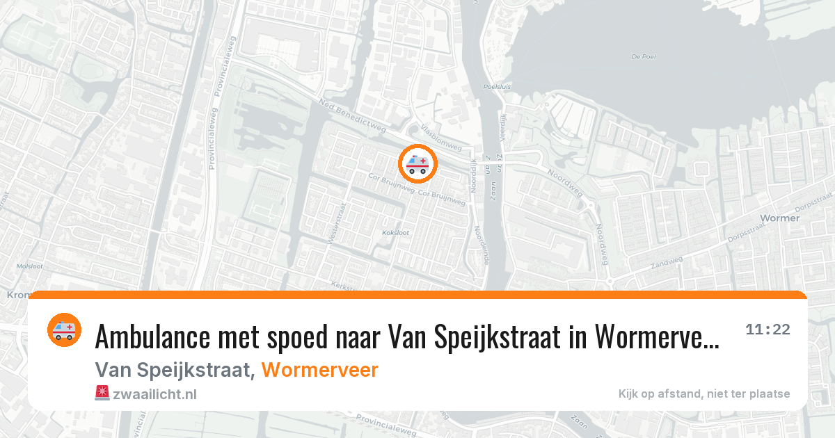 Ambulance met spoed naar Van Speijkstraat in Wormerveer — 10 aug 2026