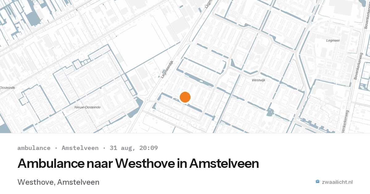 Ambulance naar Westhove in Amstelveen — 31 aug 2026