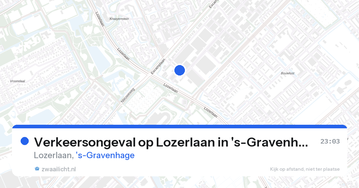 Verkeersongeval op Lozerlaan in 's-Gravenhage — 26 aug 2026