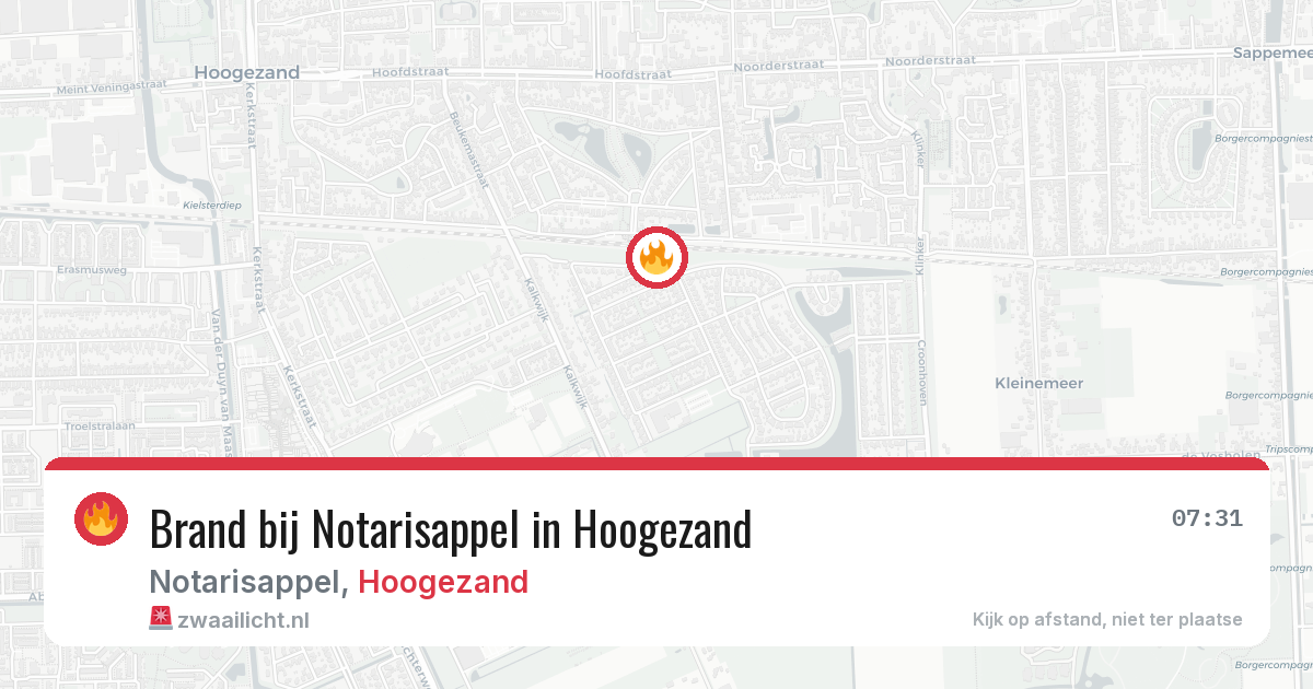 Brand bij Notarisappel in Hoogezand — 7 aug 2026