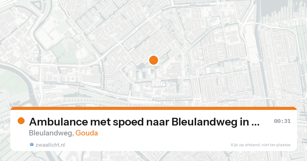 Ambulance met spoed naar Bleulandweg in Gouda — 25 aug 2026