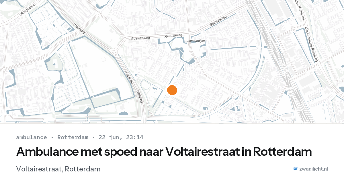 Ambulance met spoed naar Voltairestraat in Rotterdam — 22 jun 2026