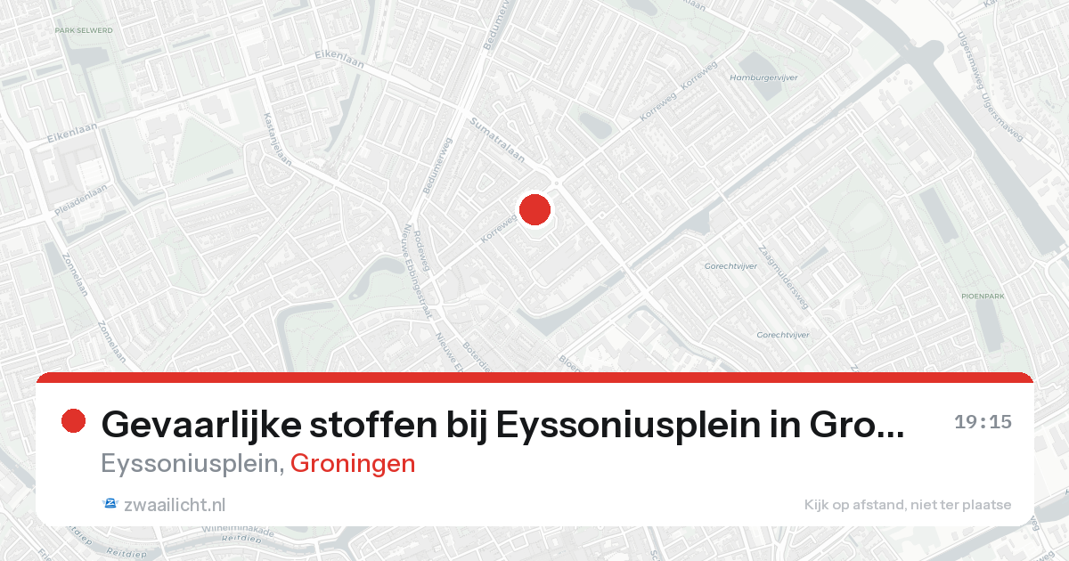 Gevaarlijke stoffen bij Eyssoniusplein in Groningen — 25 aug 2026