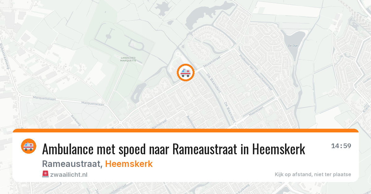 Ambulance met spoed naar Rameaustraat in Heemskerk — 12 jun 2026