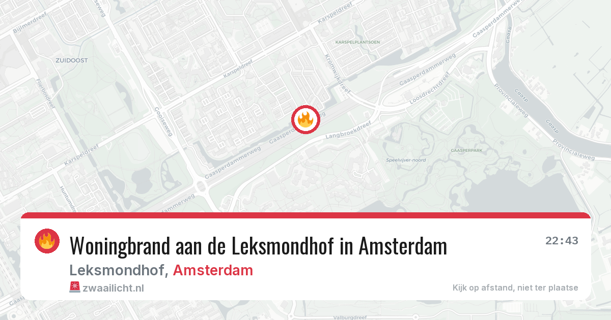 Woningbrand aan de Leksmondhof in Amsterdam — 9 jun 2026
