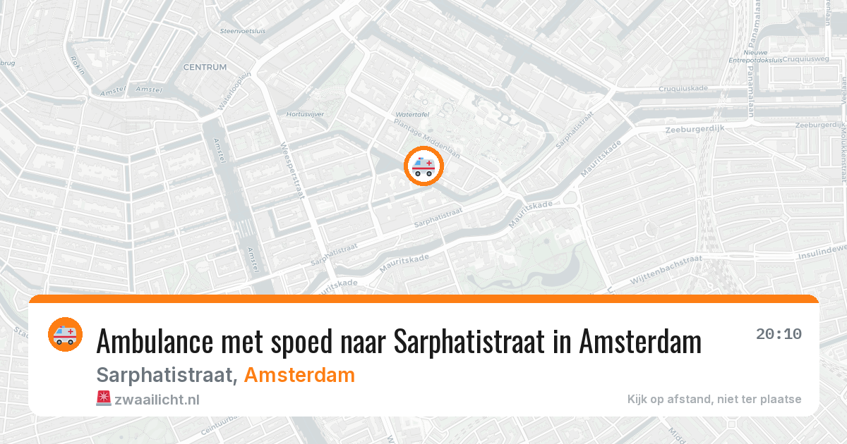 Ambulance met spoed naar Sarphatistraat in Amsterdam — 14 aug 2026