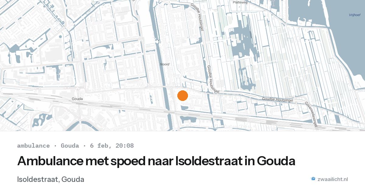 Ambulance met spoed naar Isoldestraat in Gouda — 6 feb 2026