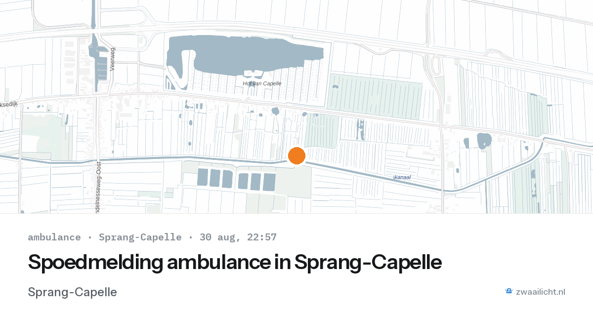Spoedmelding ambulance in Sprang-Capelle — 30 aug 2026