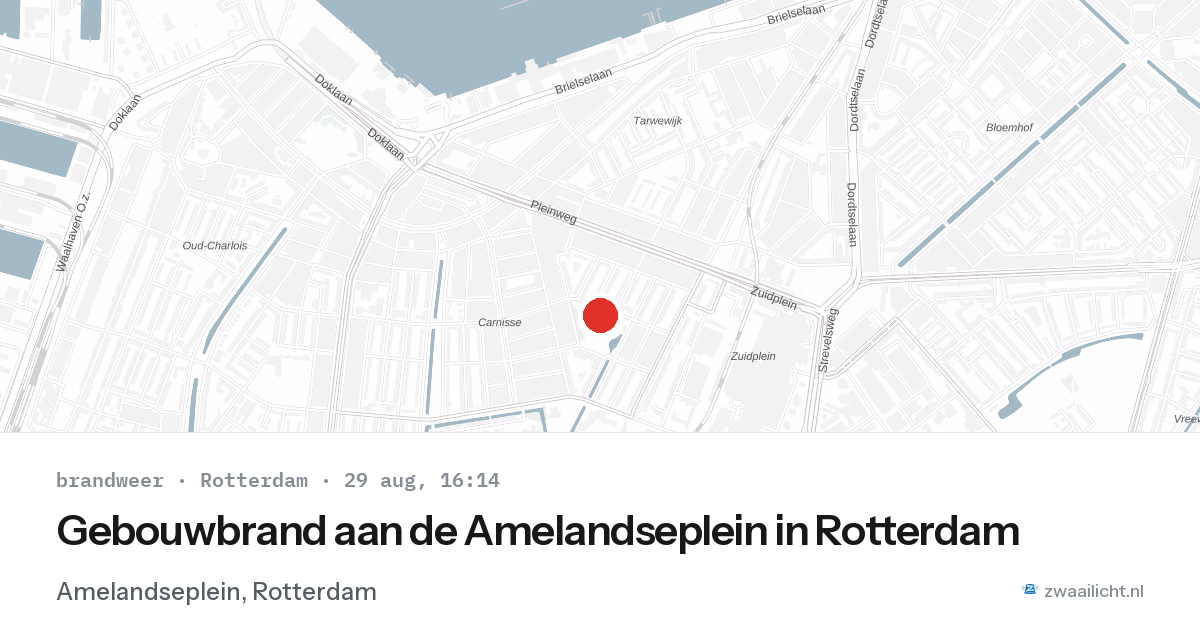 Gebouwbrand aan de Amelandseplein in Rotterdam — 29 aug 2026