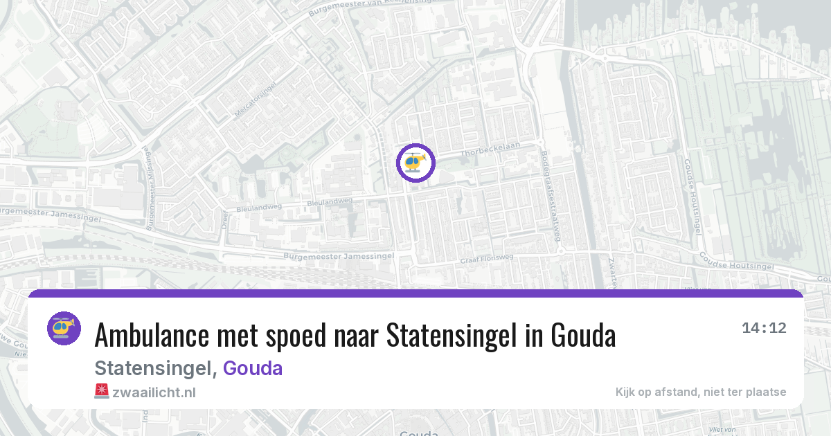 Ambulance met spoed naar Statensingel in Gouda — 20 jul 2026