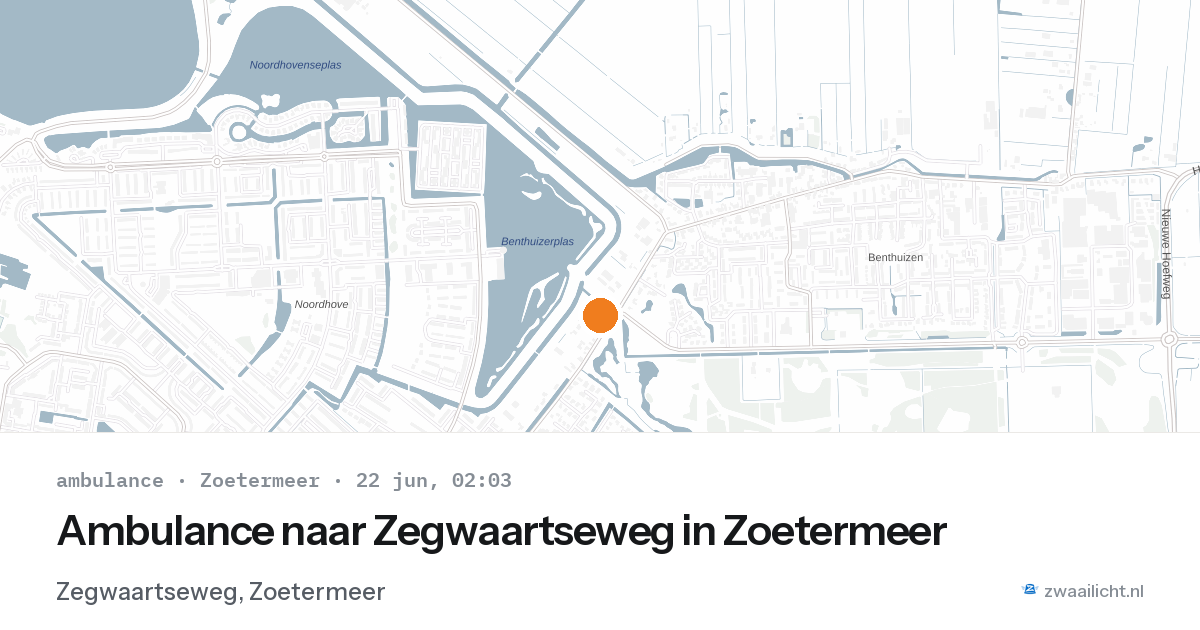 Ambulance naar Zegwaartseweg in Zoetermeer — 22 jun 2026