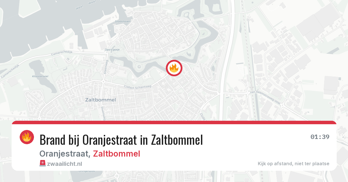 Brand bij Oranjestraat in Zaltbommel — 24 jun 2026