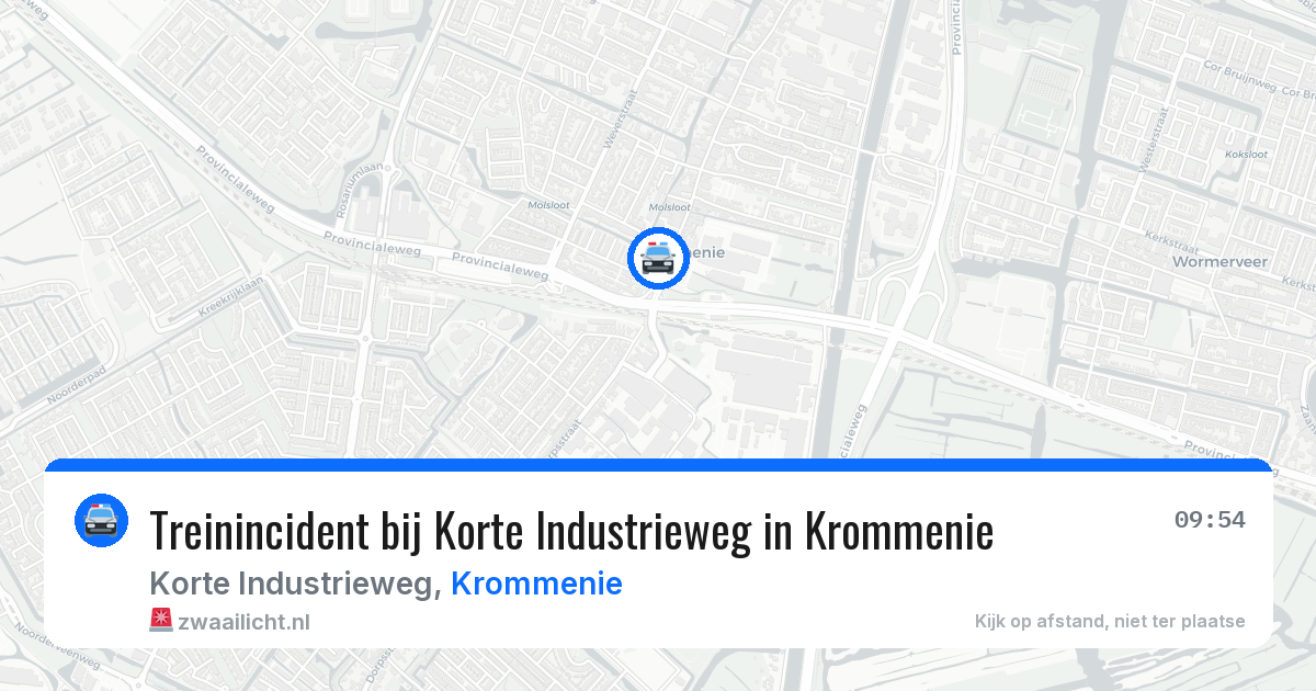 Treinincident bij Korte Industrieweg in Krommenie — 9 jul 2026