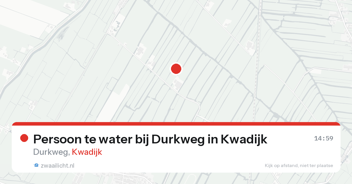Persoon te water bij Durkweg in Kwadijk — 14 aug 2026