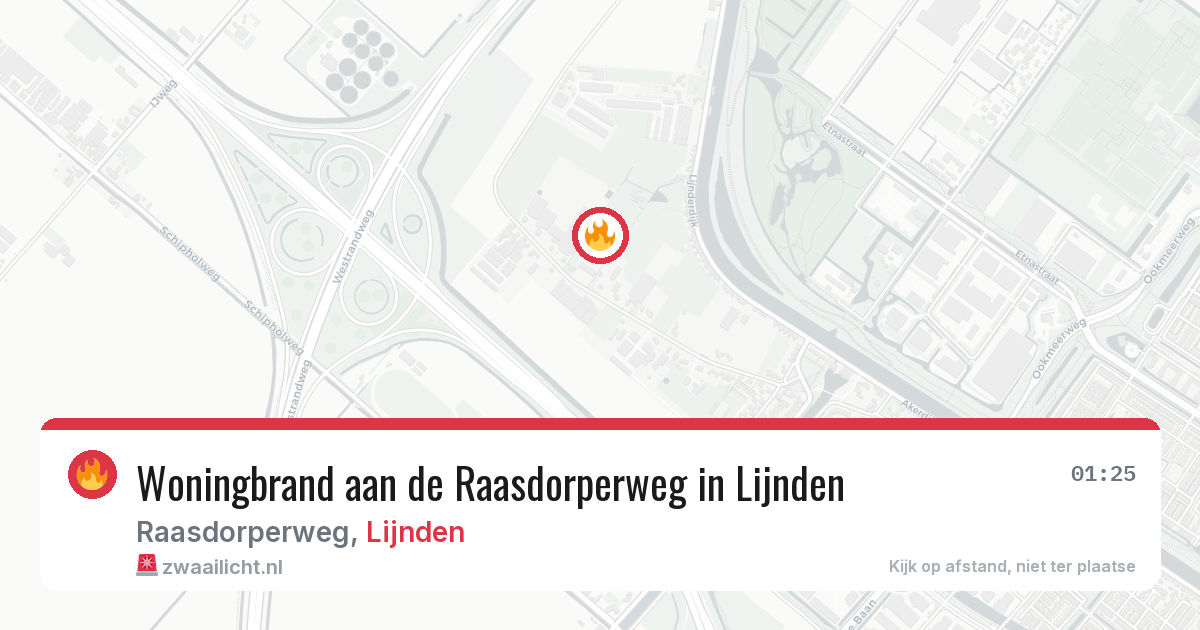 Woningbrand aan de Raasdorperweg in Lijnden — 26 jun 2026