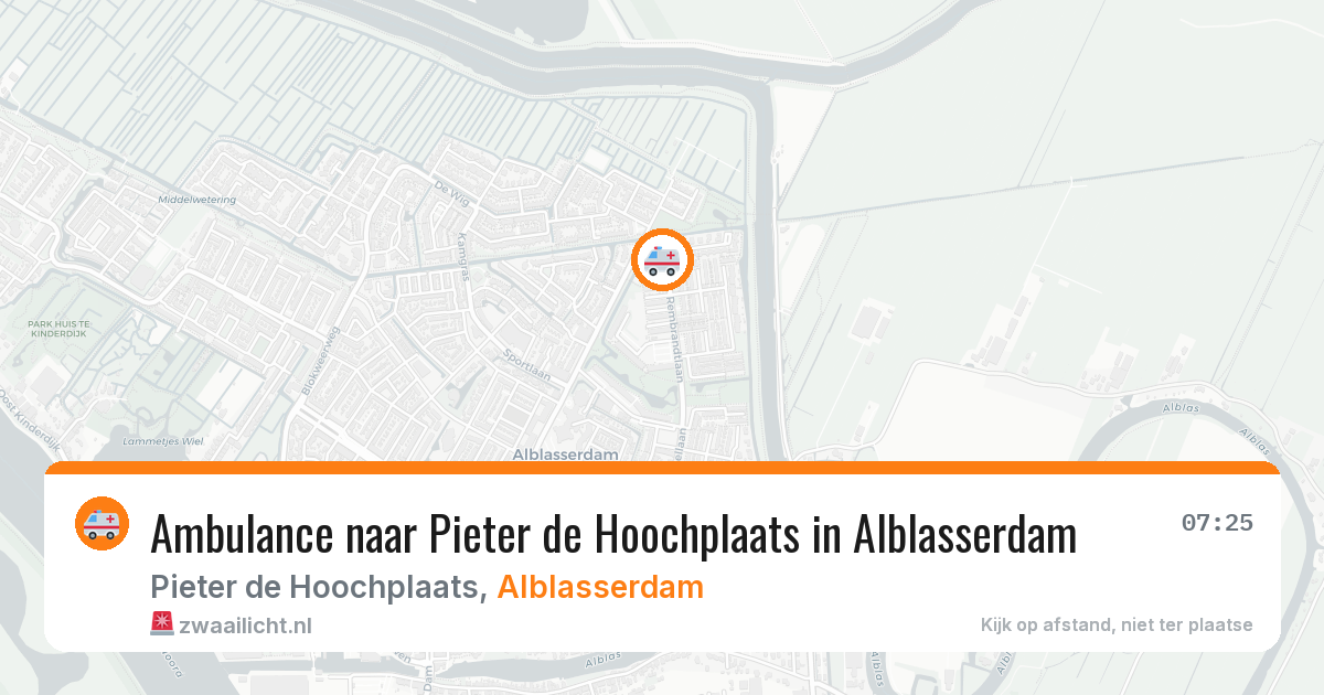 Ambulance naar Pieter de Hoochplaats in Alblasserdam — 1 apr 2026