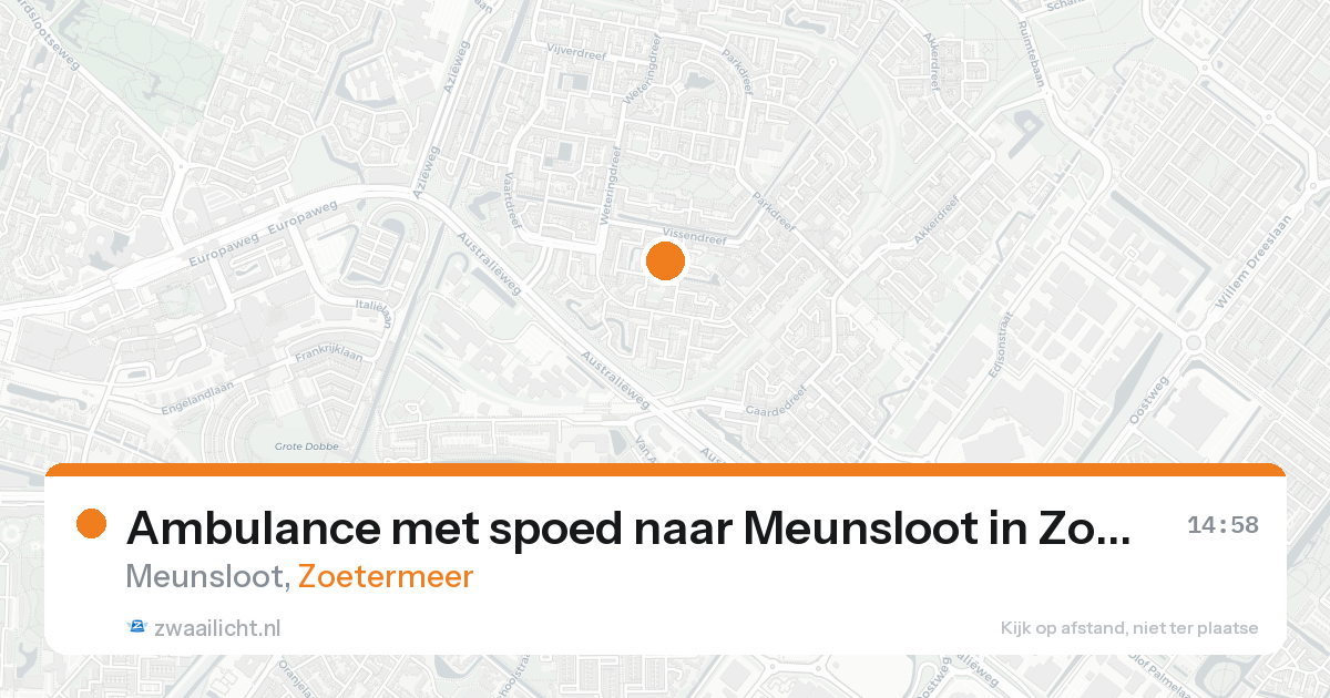Ambulance met spoed naar Meunsloot in Zoetermeer — 19 aug 2026