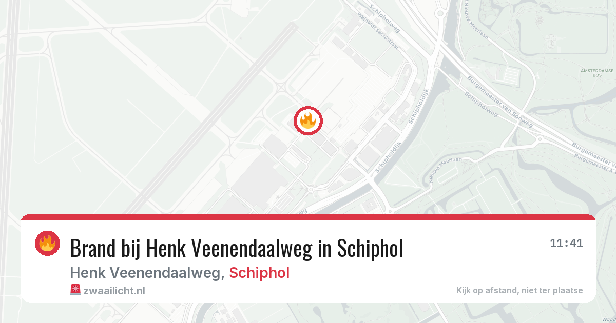 Brand bij Henk Veenendaalweg in Schiphol — 24 jun 2026