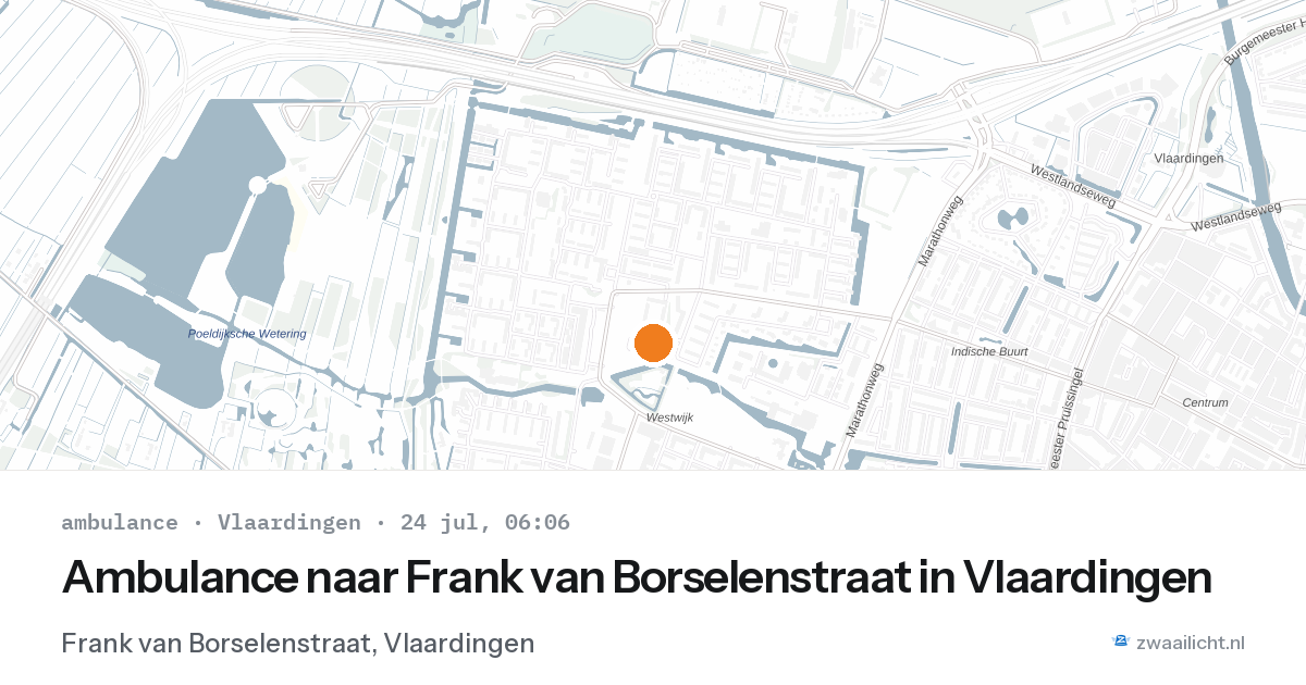 Ambulance naar Frank van Borselenstraat in Vlaardingen — 24 jul 2026