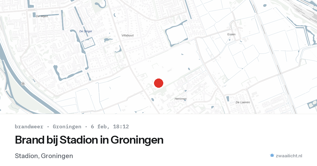 Brand bij Stadion in Groningen — 6 feb 2026
