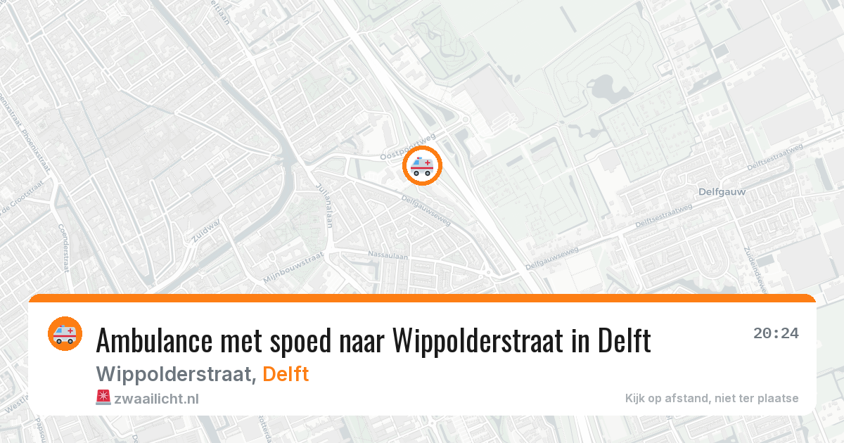 Ambulance met spoed naar Wippolderstraat in Delft — 31 mrt 2026