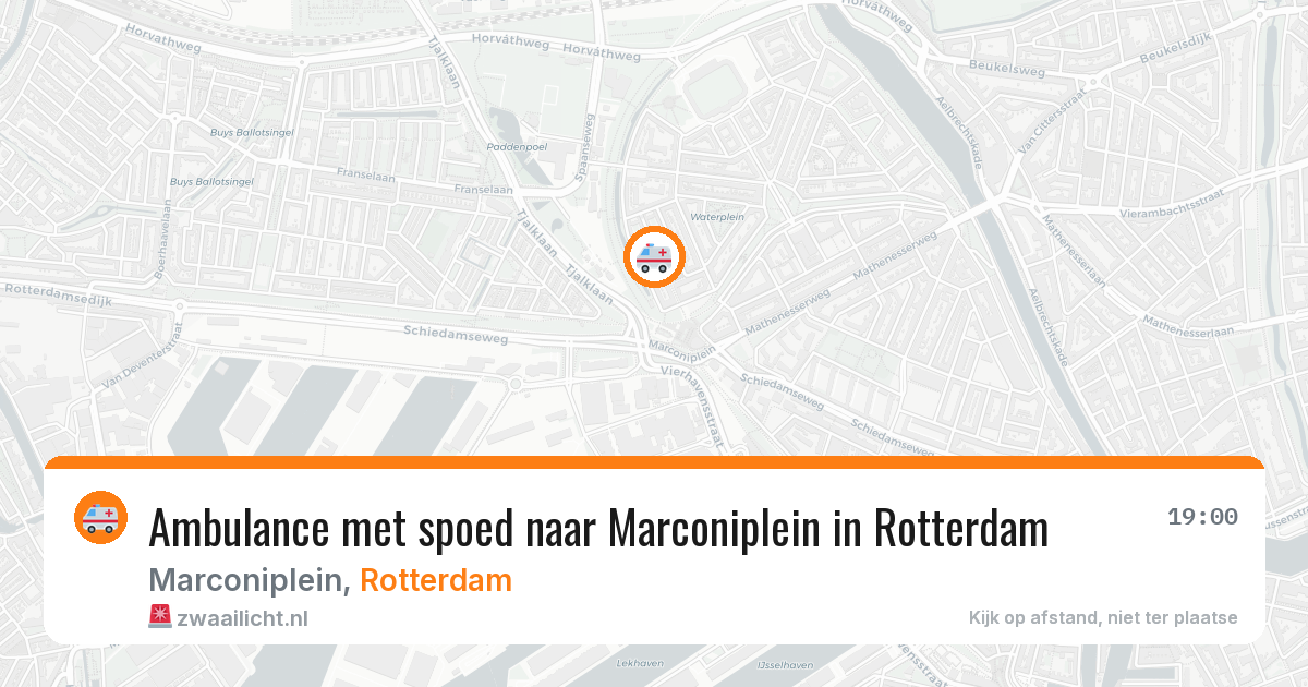 Ambulance met spoed naar Marconiplein in Rotterdam — 9 aug 2026