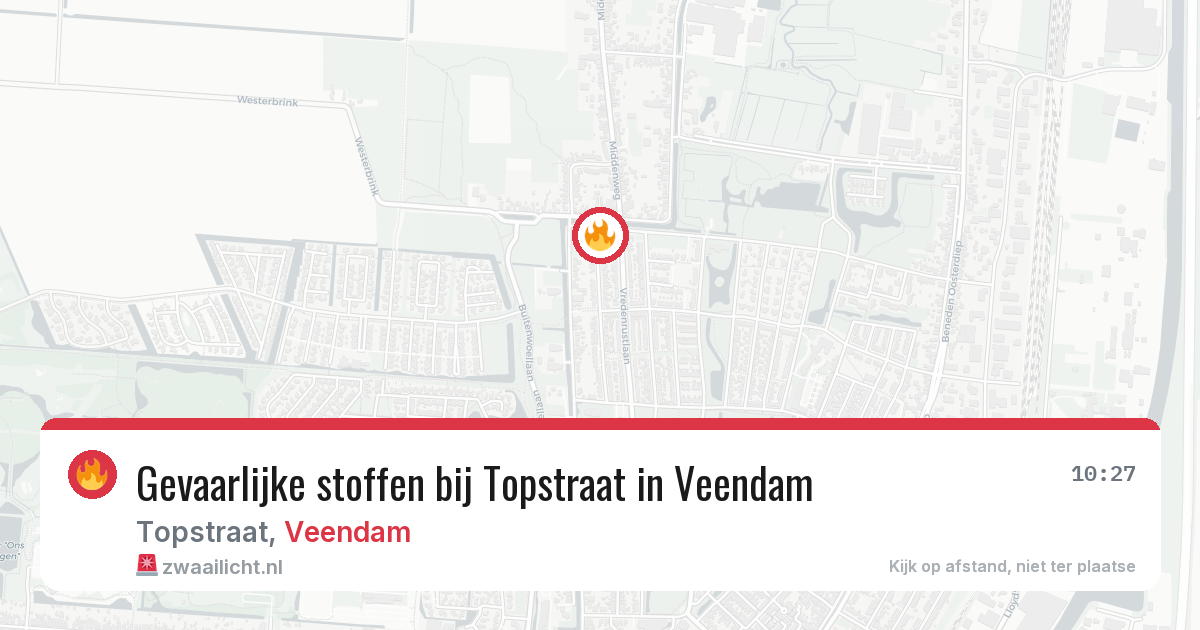 Gevaarlijke stoffen bij Topstraat in Veendam — 11 jul 2026
