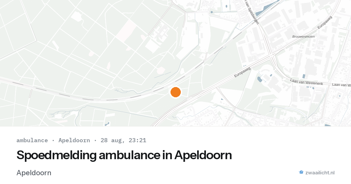 Spoedmelding ambulance in Apeldoorn — 28 aug 2026