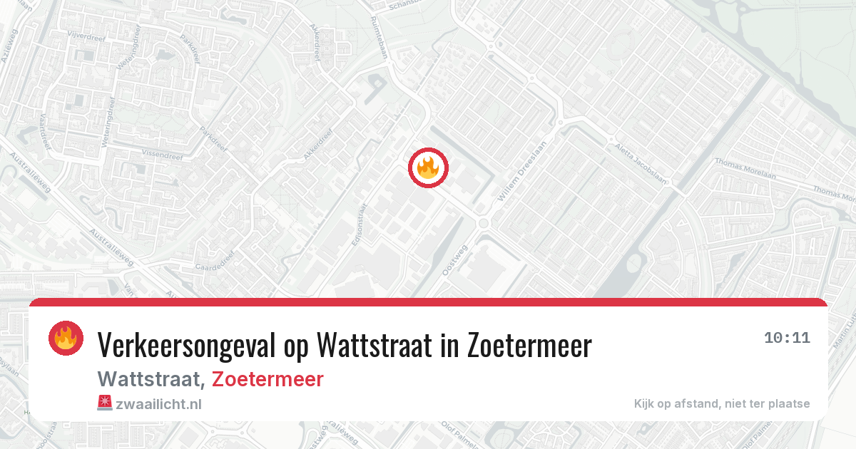 Verkeersongeval op Wattstraat in Zoetermeer — 5 jul 2026