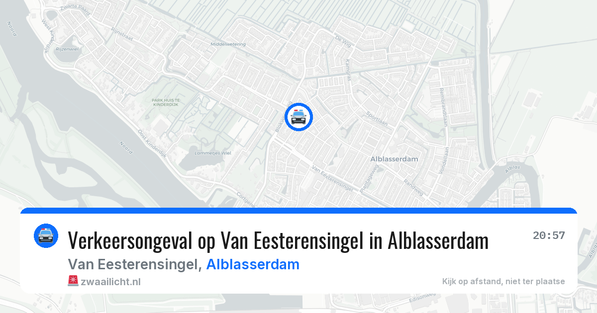 Verkeersongeval op Van Eesterensingel in Alblasserdam — 8 jul 2026