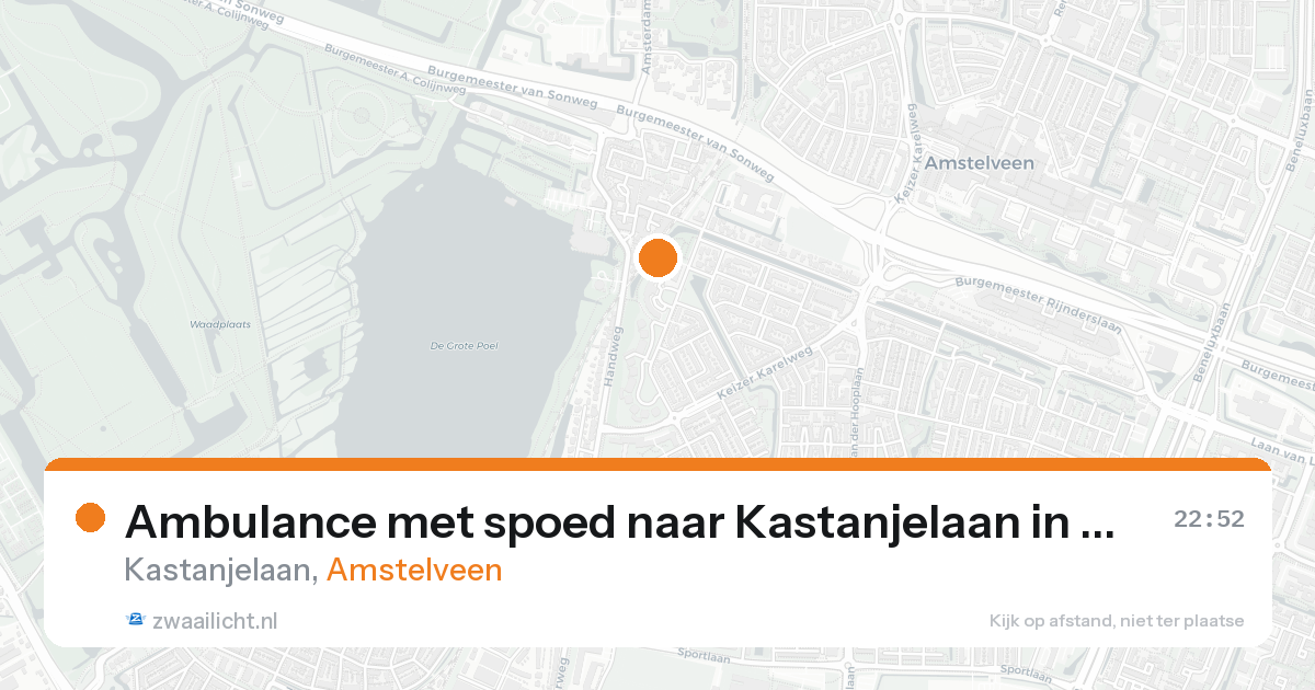 Ambulance met spoed naar Kastanjelaan in Amstelveen — 15 aug 2026