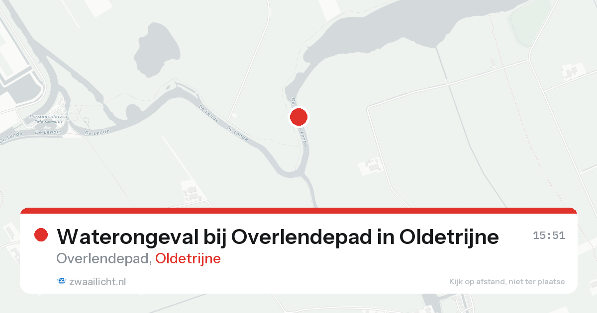 Waterongeval bij Overlendepad in Oldetrijne — 21 aug 2026
