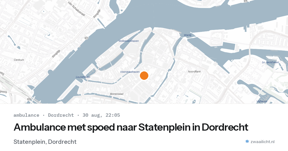 Ambulance met spoed naar Statenplein in Dordrecht — 30 aug 2026
