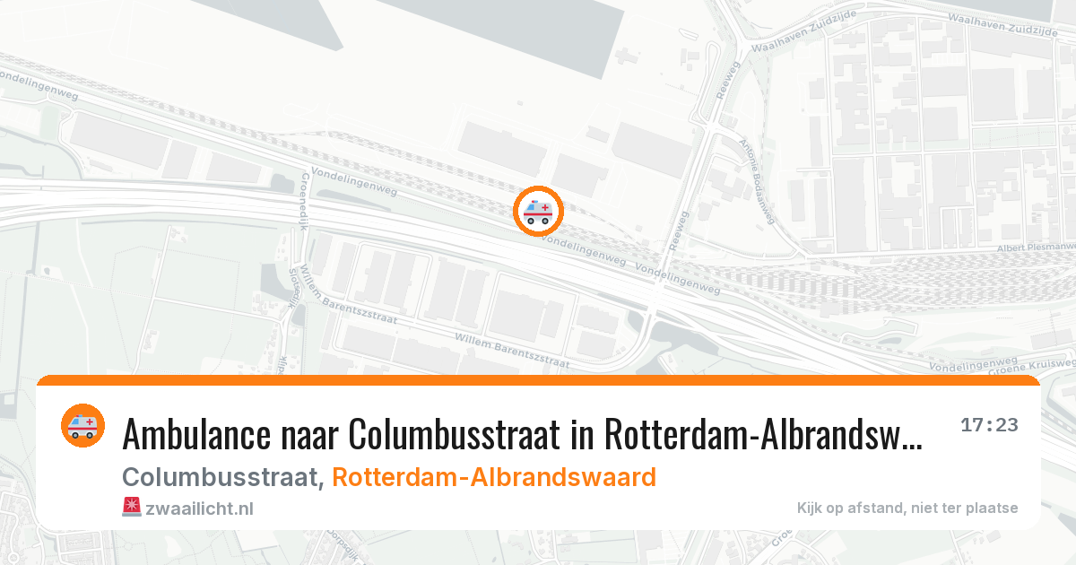 Ambulance naar Columbusstraat in Rotterdam-Albrandswaard — 3 jun 2026