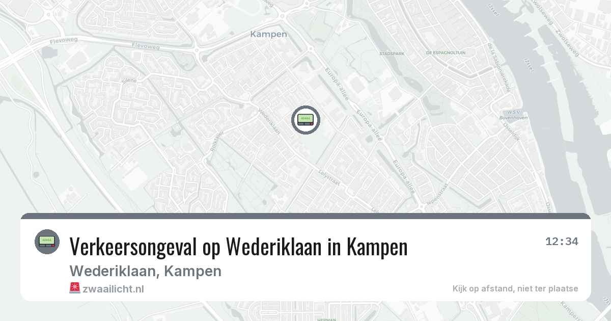 Verkeersongeval op Wederiklaan in Kampen — 25 jun 2026